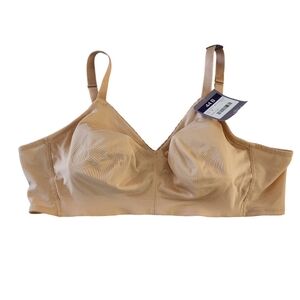 Catherines New 44B Beige Smooth Comfort No Wire Bra Full Coverage-NEW